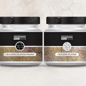 Pentart Cracking Plaster and Primer Kit, Water-based, Aged Affect, Paste, 500 ml each, Mixed Media, DIY Home, Multi-Surfaces