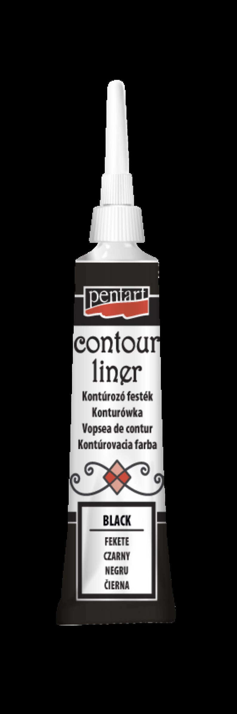 Pentart Contour Liner, 20 Ml Blue, Green, Red, Black, Transparent ...