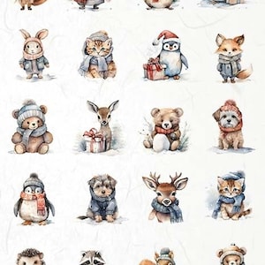 Collection ITD, papier de riz, découpage, techniques mixtes, R2305, A4, 8,27 x 11,7 Noël, hiver, animaux, bébé, animaux de compagnie, chiots, chatons, ours