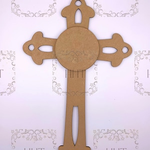 Laser Cut, MDF, Blank, Base, Overlay, Cross, Plaque, Panel, 2 piece, Decoupage, Mixed Media, Crafts, 8 x 12.75 , 1/8 inch