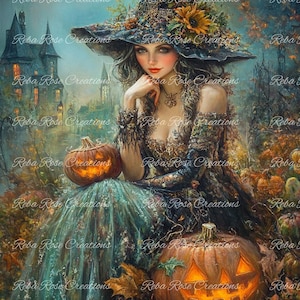 Reba Rose Creations, papier de riz pour découpage, techniques mixtes, Halloween, récolte, sorcière, shabby chic, 1289, A4, 8,27 x 11,6