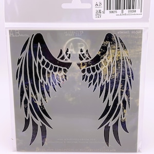 AB Studio, pochoir découpé au laser, ID-322, 6 x 6 pouces, ailes d'ange