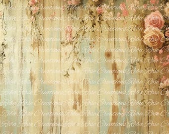 Reba Rose Rice Paper for Decoupage | Vintage Floral Wall Background | Shabby Chic Design, Furniture Upcycle, Mixed Media, A3 11.7 x 16.5