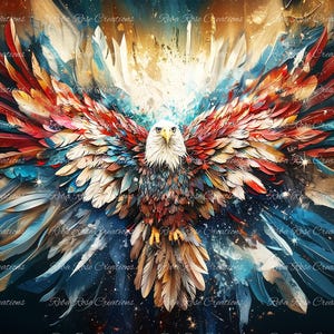 Reba Rose Creations, papier de riz, découpage, techniques mixtes, rouge, blanc, bleu, patriotique, pygargue à tête blanche, shabby chic, 1073, A4 8,27 x 11,6