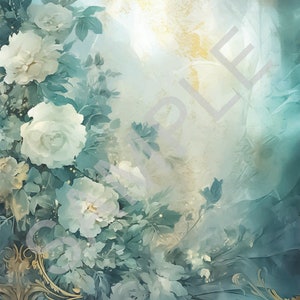 Calambour, papel de arroz, diseño italiano, flores azules de ensueño, fondo, lanzamiento en 2024, estilo shabby chic, estilo vintage, T162, A4, 9 x 12,5 pulgadas