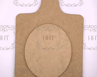 Laser Cut MDF, Wood, Large, Kitchen, Cutting Board, Plaque, Center Overlay, Blank, Base, 2 pc, Decoupage, Mixed Media, 8 x 12, 1/8 in thick