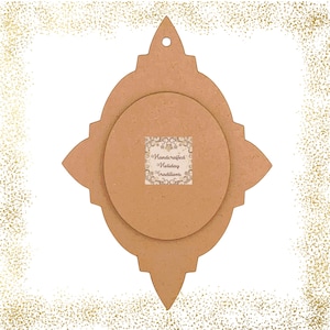Laser Cut MDF Christmas Pendant, Ornament Base Blank Star and center overlay 2-piece, Decoupage, Mixed Media, Crafts