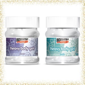 Pentart Heavy Body Gel | Glossy Transparent & Matte Opaque | Texturing, Bonding, Stenciling, Mixed Media Art | 230 ml, 100 ml