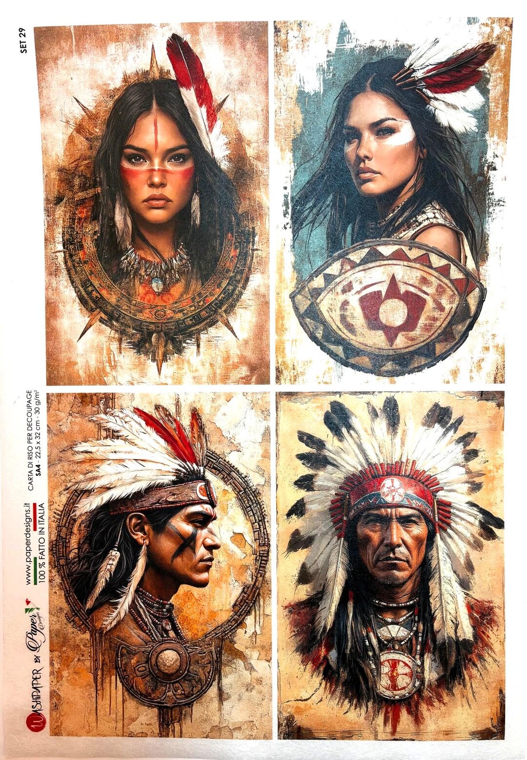 Paper Designs Rice Paper, Indians, Warriors, Native American, Chief ...