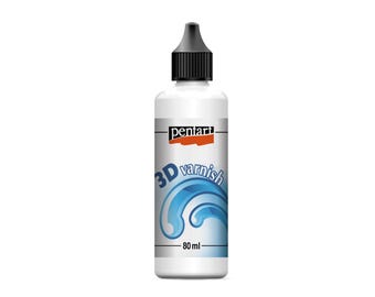 Pentart, Barniz 3D, Base agua, Resistente al agua, 80 ml