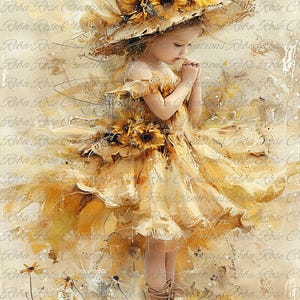 Reba Rose Creations, papier de riz pour découpage, techniques mixtes, floral, fille tournesol, shabby chic, style vintage, 1752 A4 8,27 x 11,6