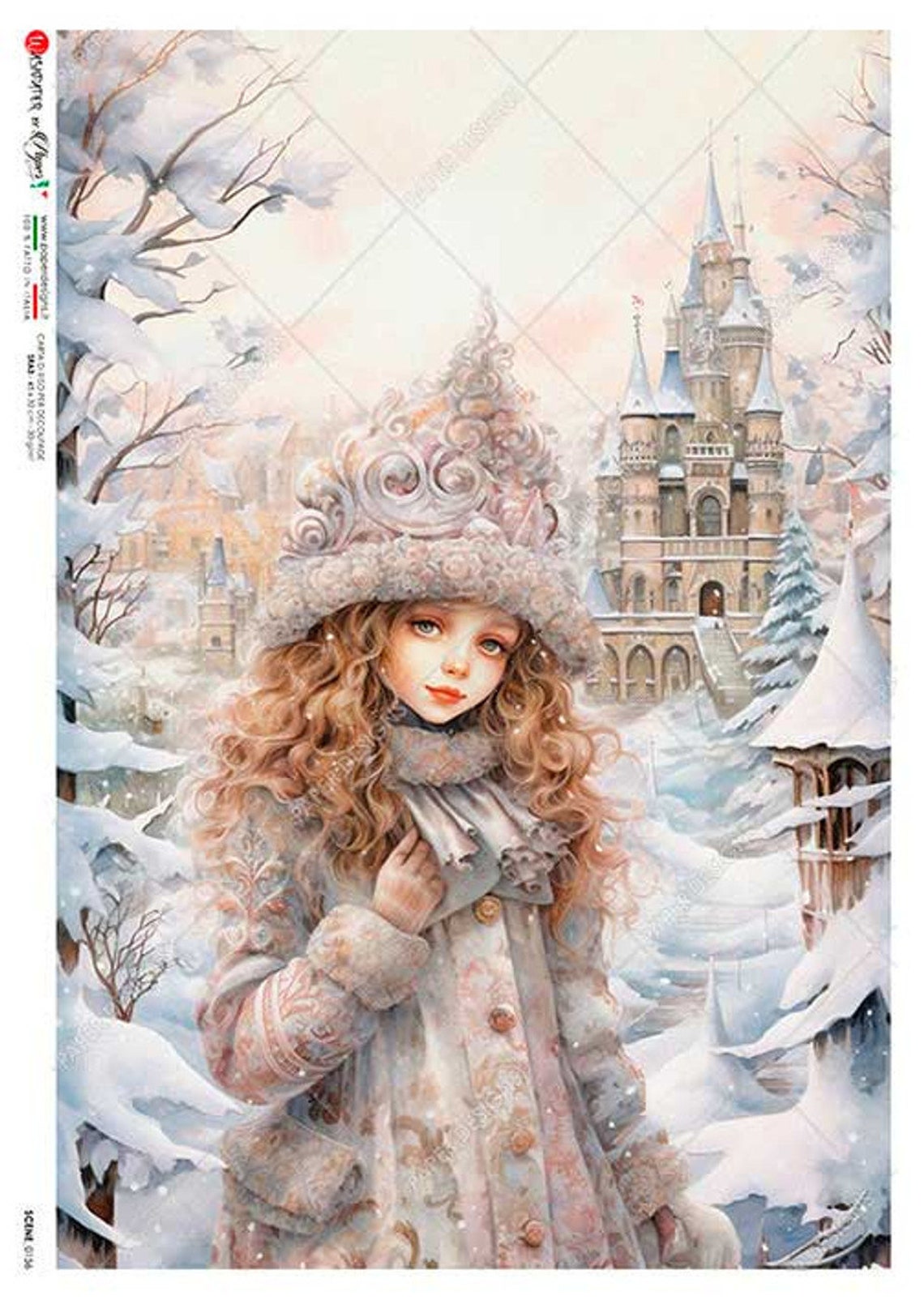 Princess Rice Paper Paper Designs, 2023 Release, Winter, Girl, Wonderland, Shabby Chic ...