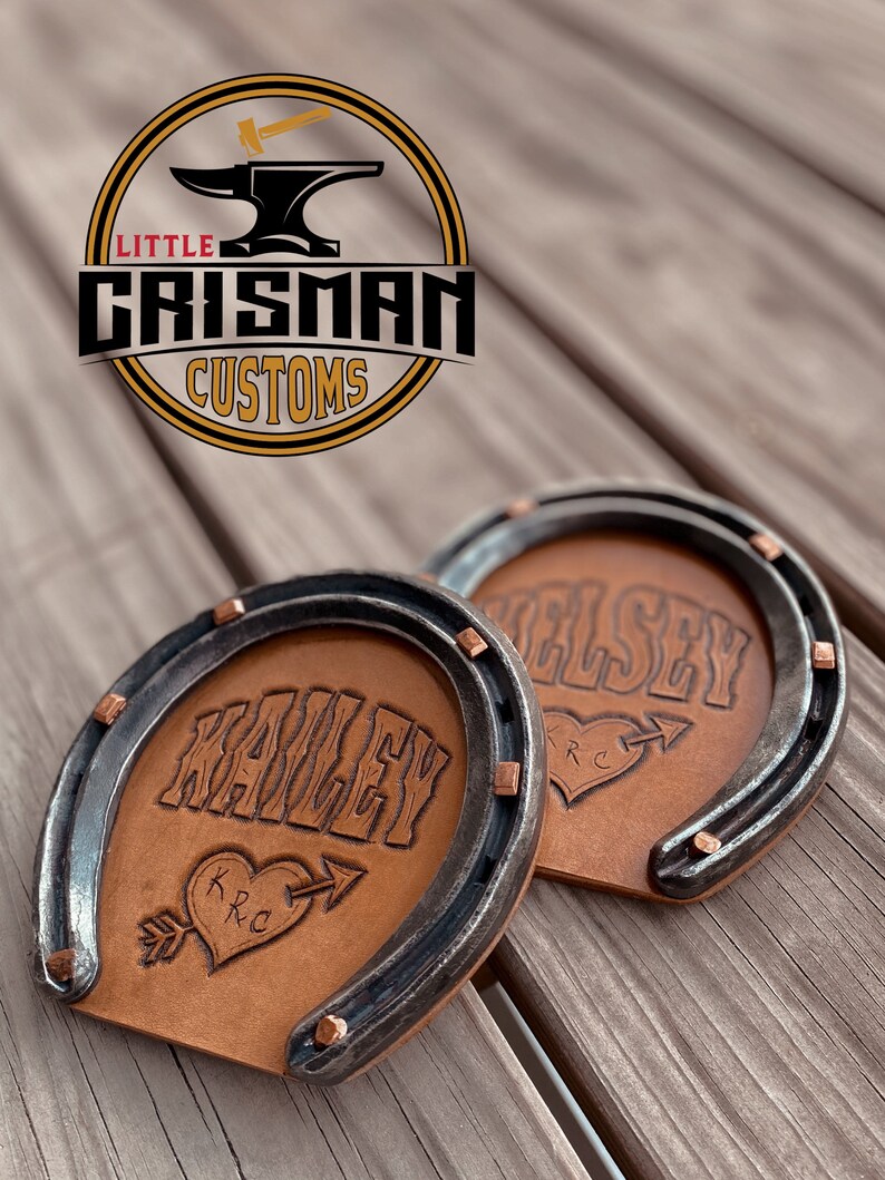 Custom Horseshoe Leather Coaster Etsy