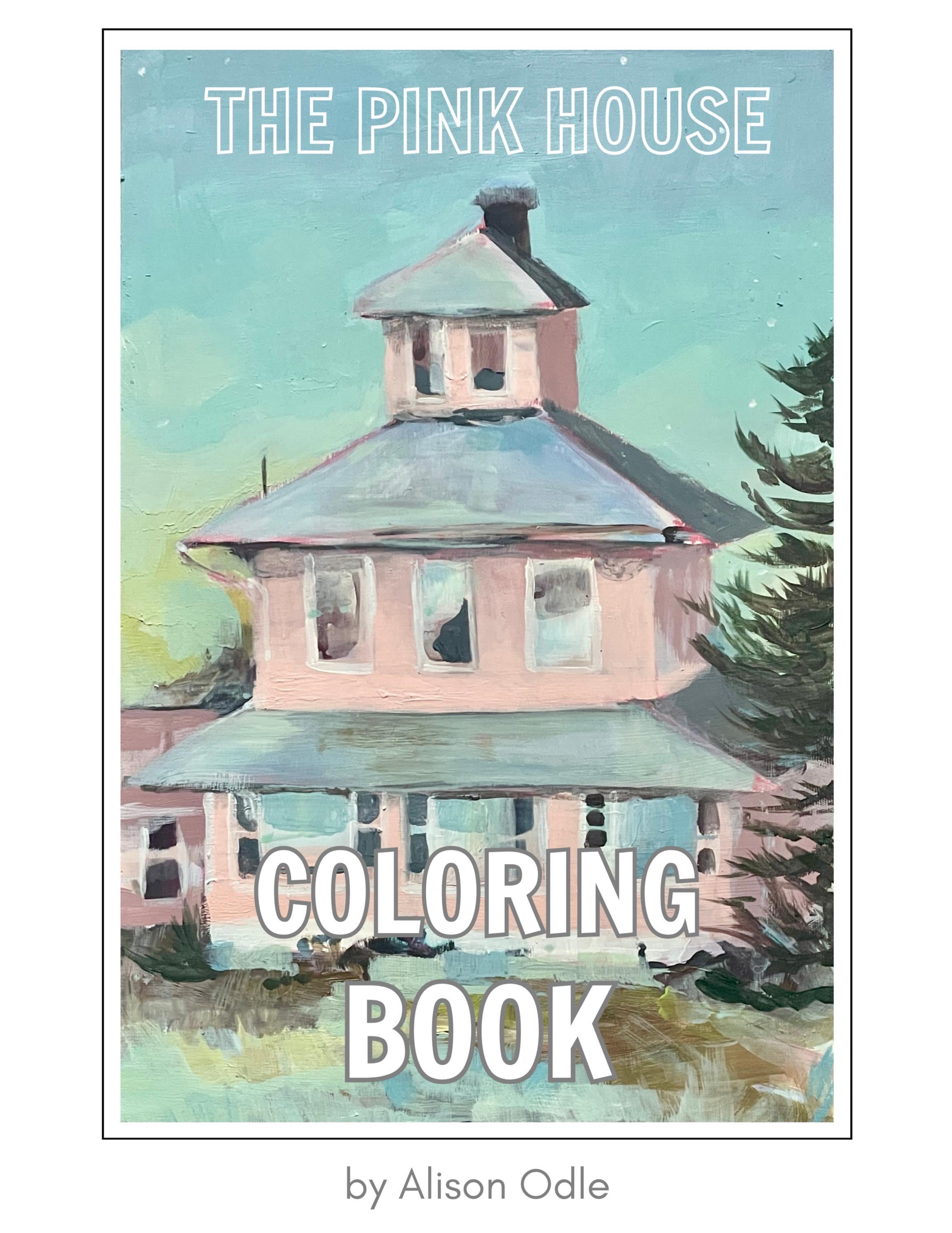 The Pink House Coloring Book by Alison Odle - Original Images of Plum Island's Iconic Pink House, Newbury, Newburyport Massachusetts MA