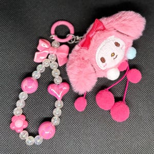 My Melody Beaded Bag Phone Charm Keychain