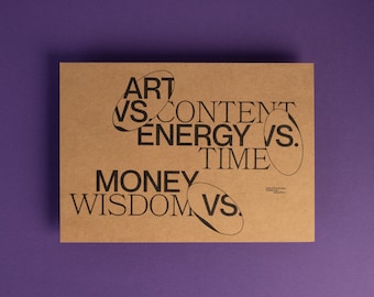 Typografie posterontwerp, kunst versus inhoud, ontwerpprint, kunstdrukposter, kunst aan de muur, landschapsgrafisch ontwerpposter