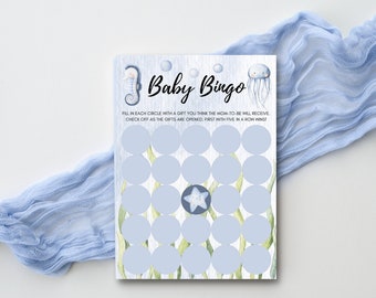 Cartes de bingo pour baby shower Under The Sea, thème nautique (téléchargement numérique)