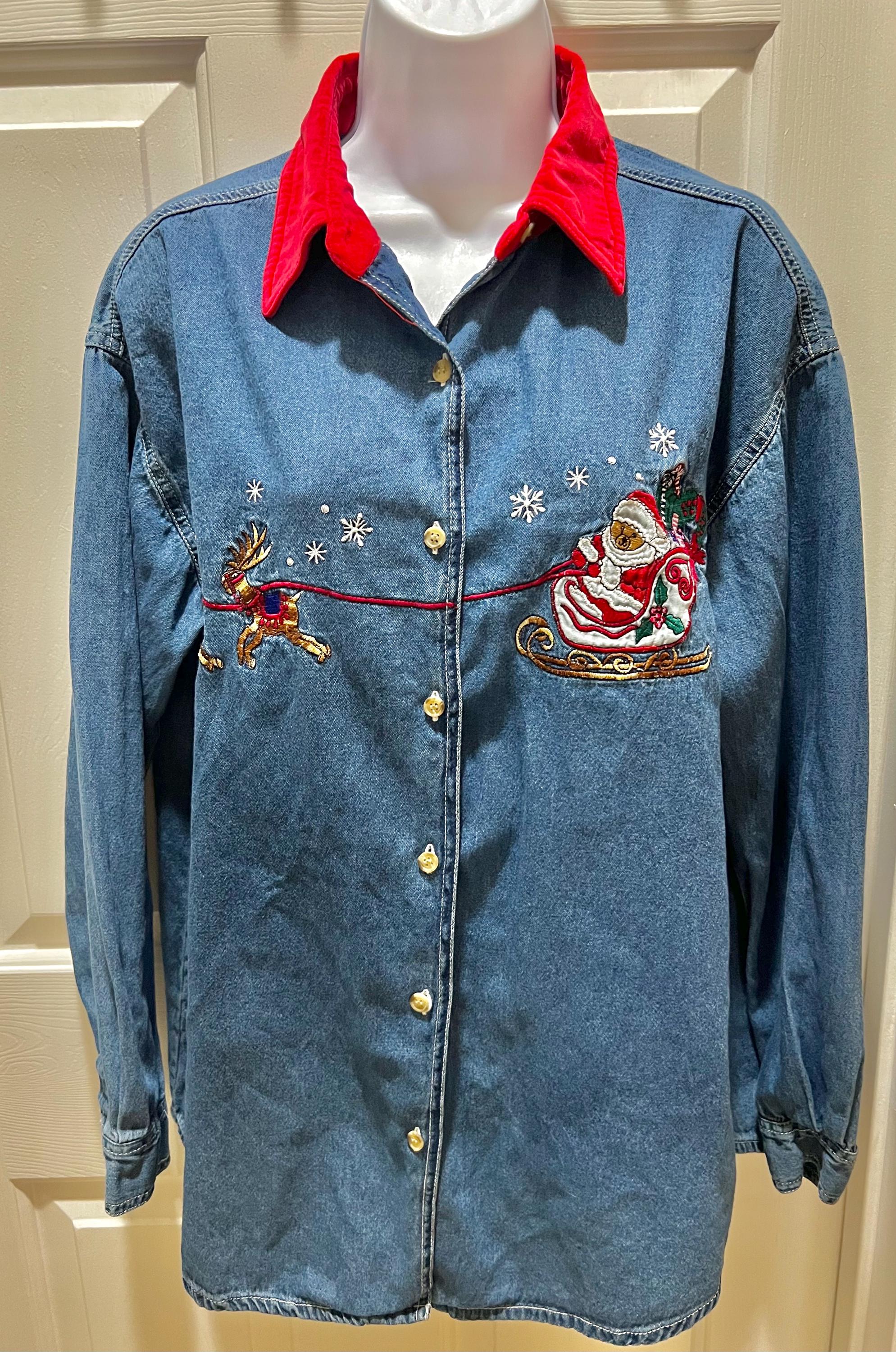 Holiday Denim Shirt - Etsy Holiday Denim Shirt - Etsy