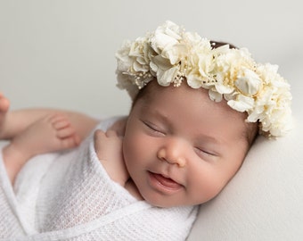 Haarband Baby | Trockenblumen Serie "Antonia" | Trockenblumen | Babyshooting | Babyband | Haarschleife | Stirnband | Taufe