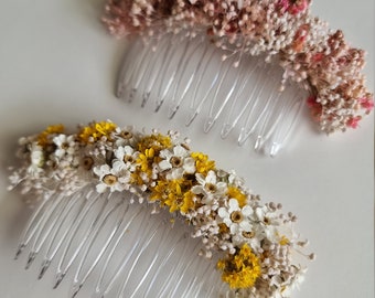 Hair comb with dried flowers | hair accessories | Headdress | wedding | summer | Spring