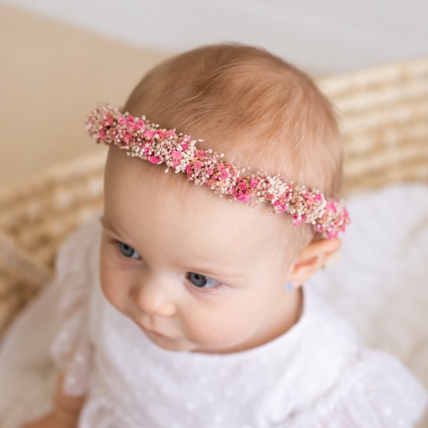 Haarband Baby | Trockenblumen Serie "Leni" | Trockenblumen | Babyshooting | Babyband | Haarschleife | Stirnband | Taufe