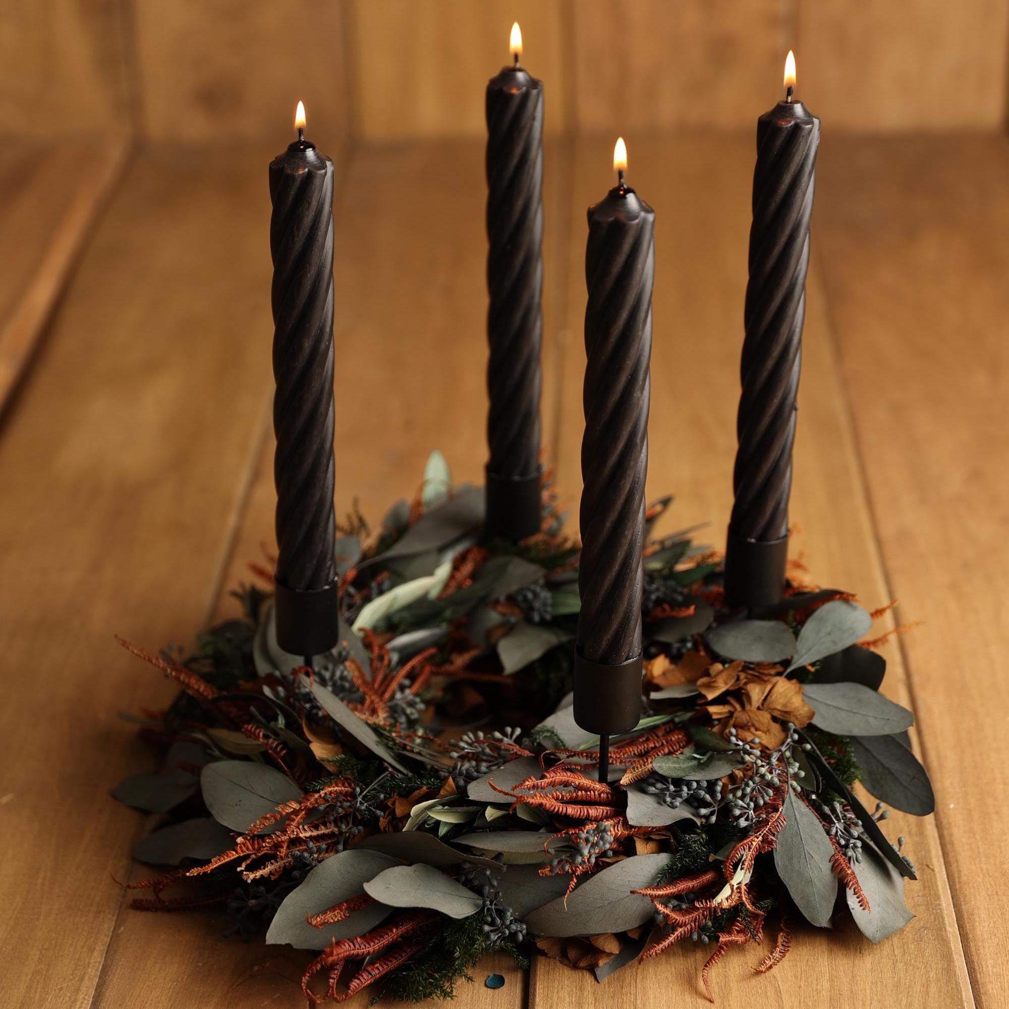 Advent wreath Lilly | Advent wreath made of eucalyptus and olive | Dried flower wreath | Advent wreath made of green and brown dried flowers including candles