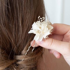 Hairpins | Dried flower series "Sina" | Gypsophila white | Hair jewelry | Bridal hairstyle | Dried flowers | wedding | set