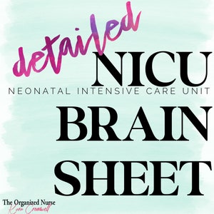 NICU Report & Brain Sheet Set (Critical Report, Stable Report, Hourly Brains)