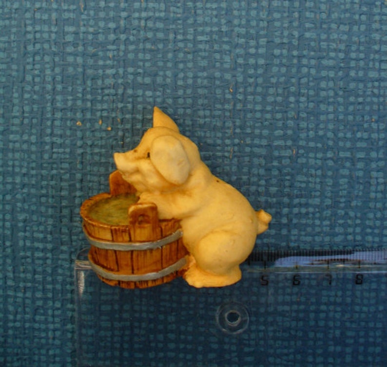 Adorabile scultura realizzata a mano ARTEFICE OTTANTA Italia 1987 Figurina di maiale immagine 6