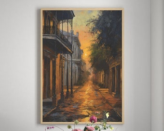 Haunted Streets of New Orleans Urban Streets in the French Quarter Voodoo Art of NOLA Louisiana Haunted Mansion Wall Décor Printable Poster