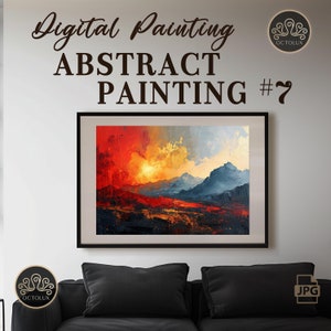 Downloadable Abstract Print #7 Red & Blue Printable Art Minimalist Wall Art Exhibition Poster