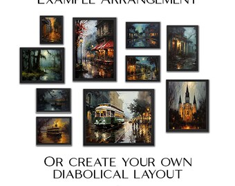 The Haunted New Orleans Collection of Louisiana Scenic Locations of NOLA Wall Décor Printable Poster