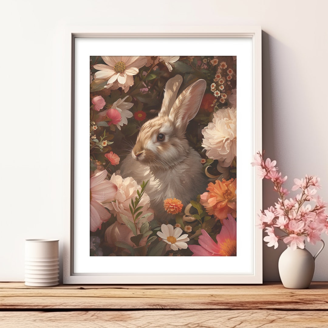 Vintage Bunny Painting: Country Nursery Wall Art (PRINTABLE Digital) - Etsy