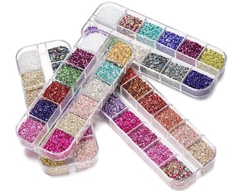 Crushed Glass for Resin 12 Colors 48g Irregular Broken Glass Stones Epoxy Resin Filler Nail Art Craft Inclusions DIY Supplies