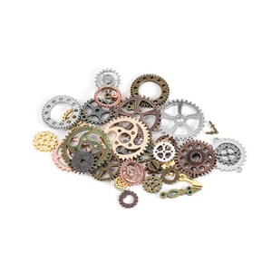 Steampunk kugghjulsberlocker för smyckestillverkning, metallkugghjulsberlocker för armband, hängen i blandade storlekar, gör-det-själv-pysselmaterial