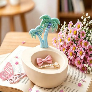 Bowl Silicone Mold, Palm Tree Coconut Shape Mould for DIY Resin Plaster Casting, Jewelry Tray Storage Box and Candle Cup Home Decor