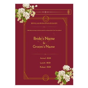 Desi Muslim Nikkah Wedding Card