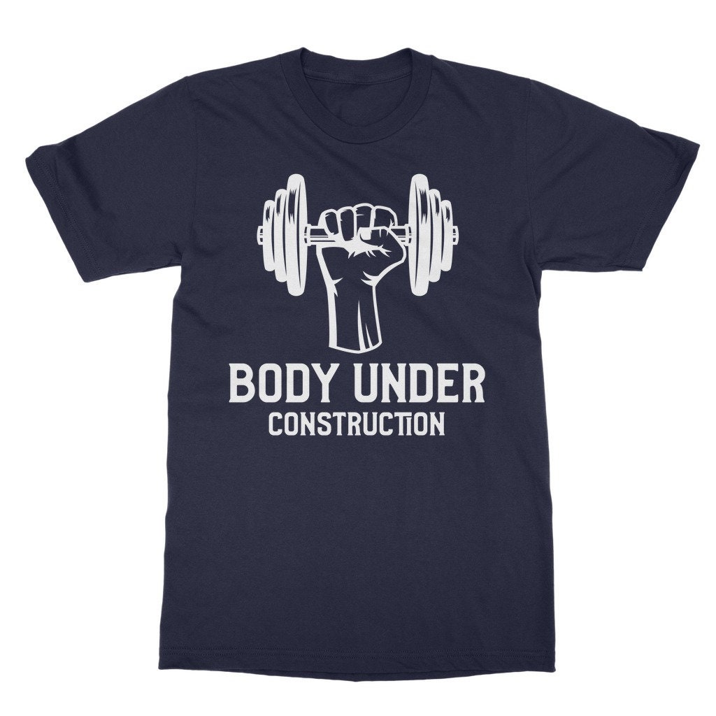 Body Under Construction Tshirt Funny Workout Shirt Gym Etsy