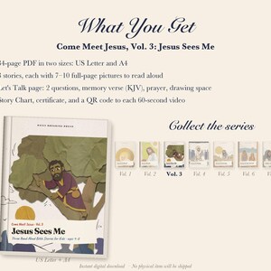 Zacchaeus Bible Story Book for Kids Printable, Blind Bartimaeus, Ten Lepers Read Aloud PDF, Sunday School Lesson, Come Meet Jesus Vol 3 image 5