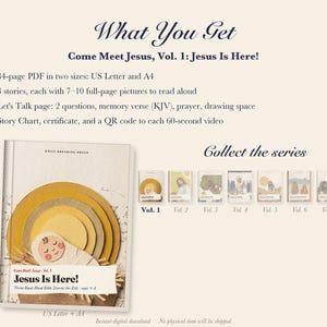 Christmas Bible Story Book for Kids Printable, Nativity Read Aloud PDF, Baby Jesus, Loaves and Fish, Sunday School, Come Meet Jesus Vol 1 image 5