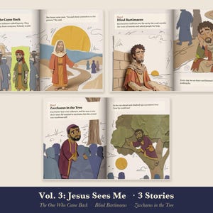 Zacchaeus Bible Story Book for Kids Printable, Blind Bartimaeus, Ten Lepers Read Aloud PDF, Sunday School Lesson, Come Meet Jesus Vol 3 image 3