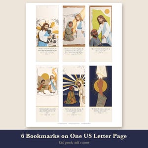 Healing Bookmarks Printable Set of 6, Christian Bible Verse Bookmark, Jesus Heals Scripture, Hope Encouragement Gift, Instant Download image 2