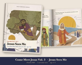 Zacchaeus Bible Story Book for Kids Printable, Blind Bartimaeus, Ten Lepers Read Aloud PDF, Sunday School Lesson, Come Meet Jesus Vol 3