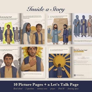 Follow Jesus Kids Bible Story Book Printable, Peter's Confession, Rich Young Ruler Read Aloud PDF, Sunday School, Come Meet Jesus Vol 7 image 2