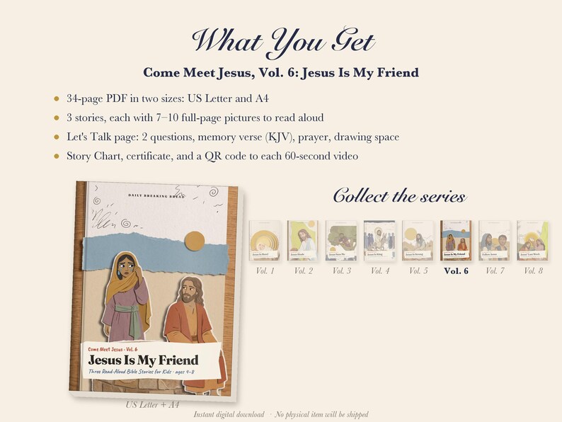 Woman at the Well Kids Bible Story Book Printable, Nicodemus, John 3:16, Canaanite Woman Read Aloud PDF, Come Meet Jesus Vol 6 image 5