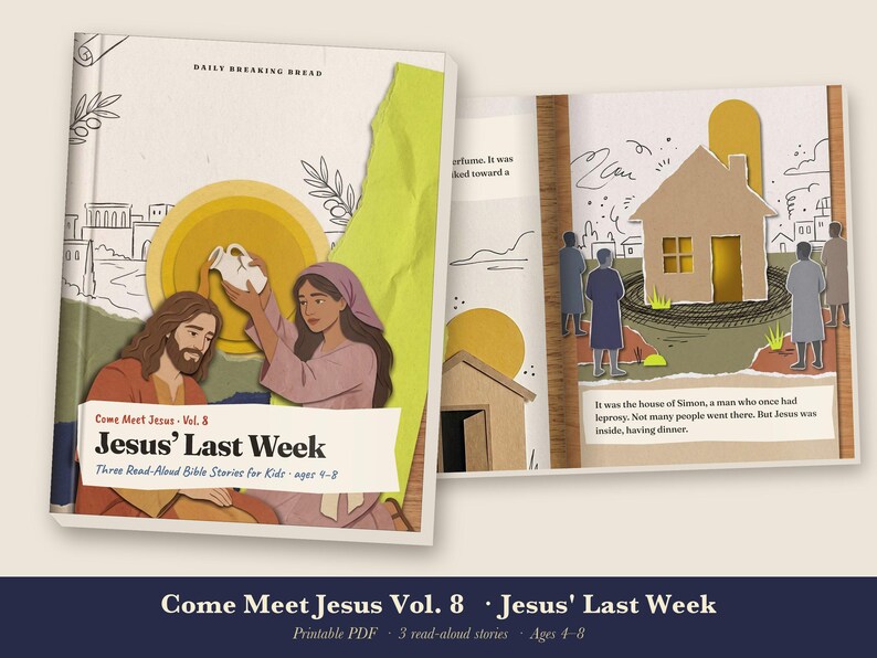 Holy Week Bible Story Book for Kids Printable, Gethsemane, Jar of Perfume, Fig Tree Read Aloud PDF, Easter Prep, Come Meet Jesus Vol 8 image 1