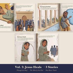 Jesus Heals Kids Bible Story Book Printable, Miracles of Jesus Read Aloud PDF, Sunday School, Homeschool Bible Lesson, Come Meet Jesus Vol 2 image 3