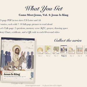 Easter Bible Story Book for Kids Printable, Palm Sunday, He Is Risen Read Aloud PDF, Sunday School Lesson, Come Meet Jesus Vol 4 image 5