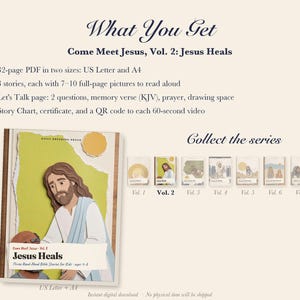 Jesus Heals Kids Bible Story Book Printable, Miracles of Jesus Read Aloud PDF, Sunday School, Homeschool Bible Lesson, Come Meet Jesus Vol 2 image 5