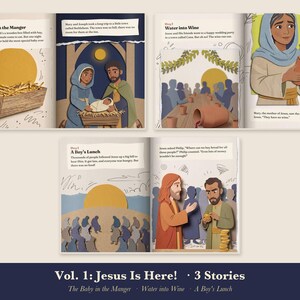 Christmas Bible Story Book for Kids Printable, Nativity Read Aloud PDF, Baby Jesus, Loaves and Fish, Sunday School, Come Meet Jesus Vol 1 image 3